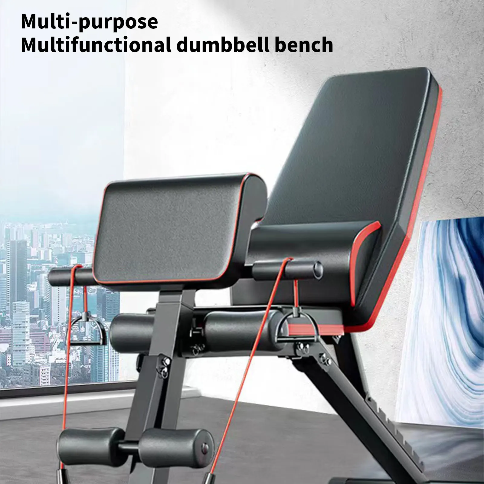 6-in-1 Versatile Dumbbell Bench Weightlifting Bed Adjustable Backrest Full-body Fitness Equipment Training Chair Weight Bench Foldable Exercising Bench