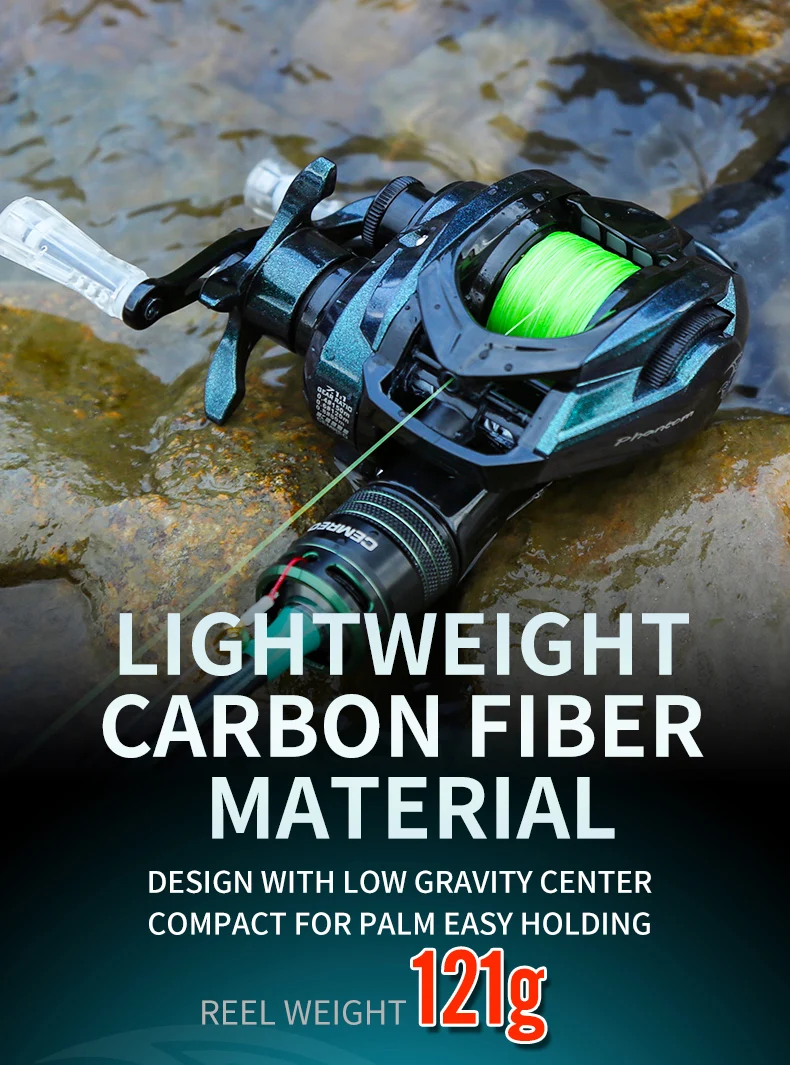 Bait Casting Fishing Reel 121g Light Weight Carbon Fiber Body 4kg Drag Power for Small Fish Fishing Model:PHANTOM