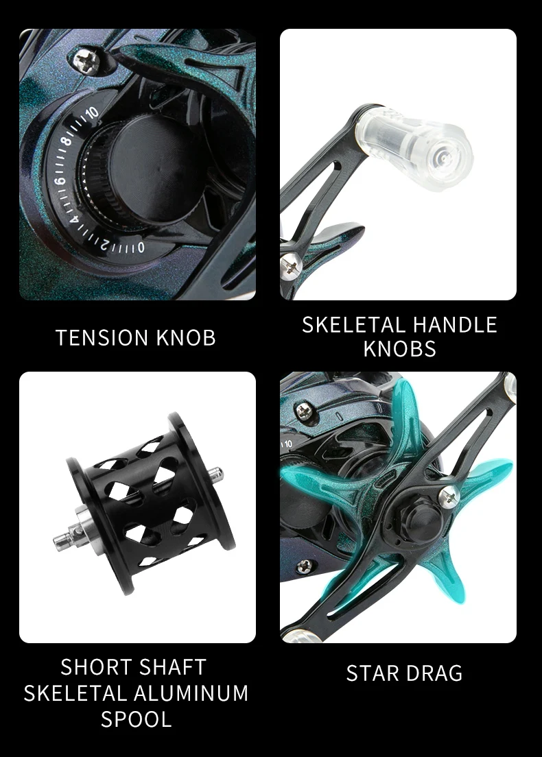 Bait Casting Fishing Reel 121g Light Weight Carbon Fiber Body 4kg Drag Power for Small Fish Fishing Model:PHANTOM
