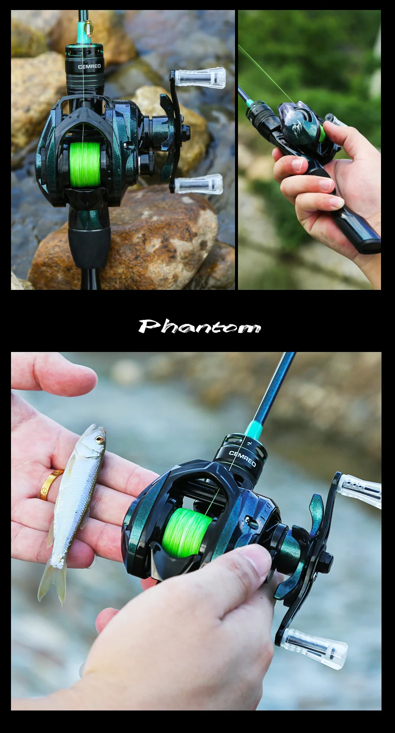 Bait Casting Fishing Reel 121g Light Weight Carbon Fiber Body 4kg Drag Power for Small Fish Fishing Model:PHANTOM
