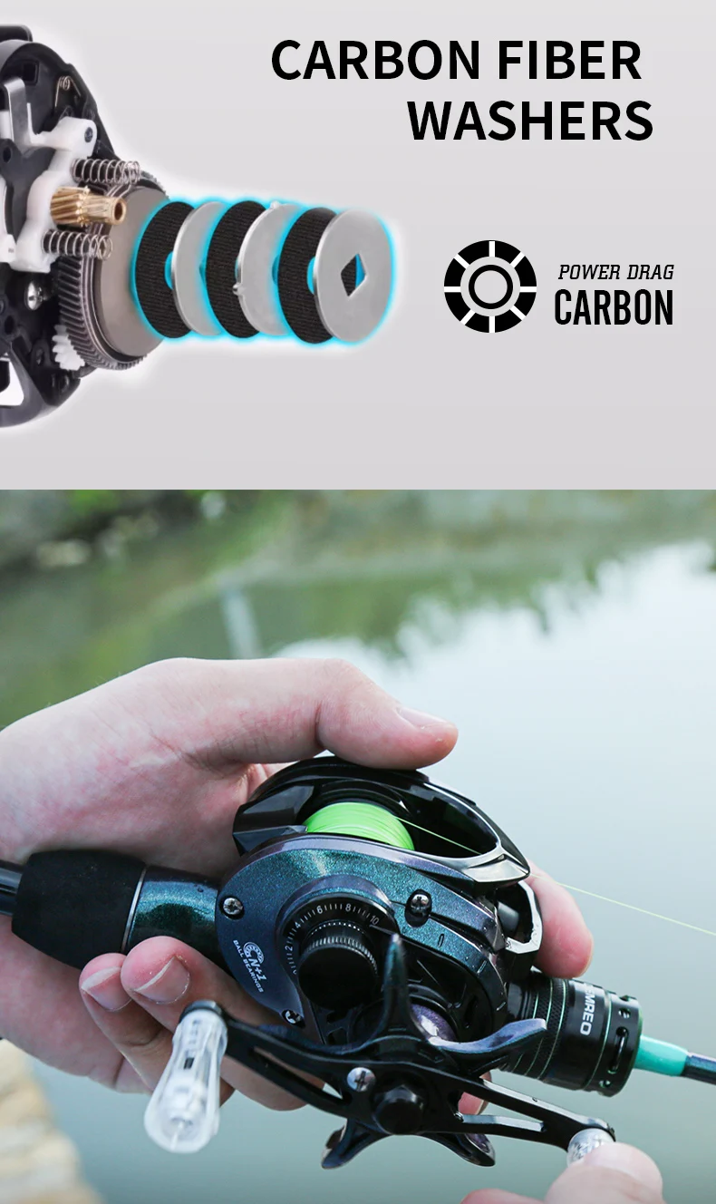 Bait Casting Fishing Reel 121g Light Weight Carbon Fiber Body 4kg Drag Power for Small Fish Fishing Model:PHANTOM