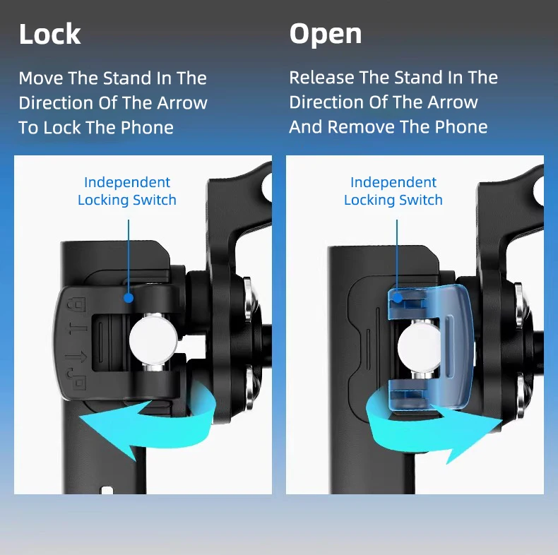 GUB P55 Motorcycle Bike Phone Holder Mount Not Block Camera Bicycle Phone Holder with 720 Degree Rotation for 4.7-7.2" Phone