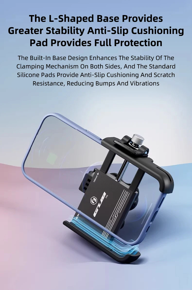 GUB P55 Motorcycle Bike Phone Holder Mount Not Block Camera Bicycle Phone Holder with 720 Degree Rotation for 4.7-7.2" Phone