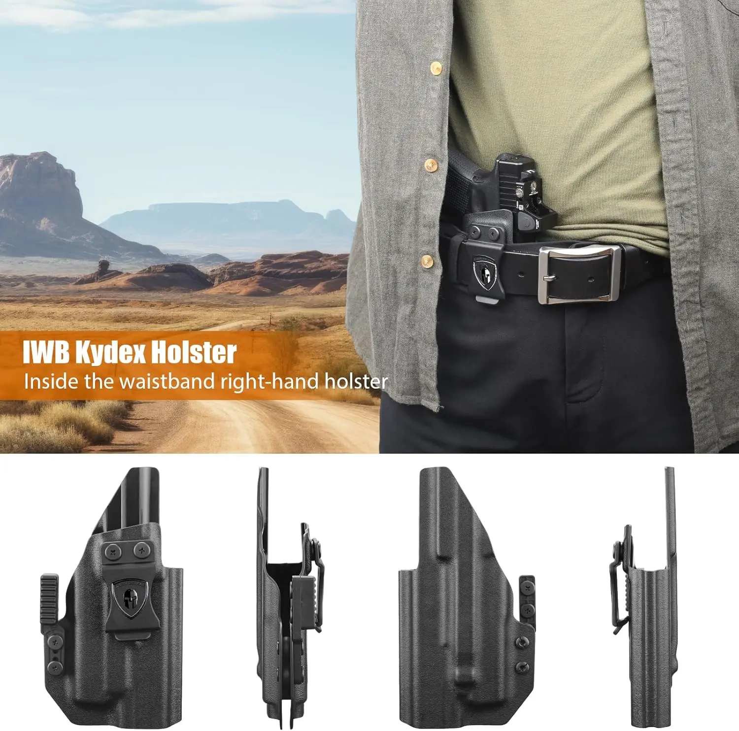 Only IWB Kydex Holster,Fit G17/19 Gen 3-6 &G19X/44/45 &G34 Gen 5 with Olight Baldr S/Mini/RL Mini,Right Hand