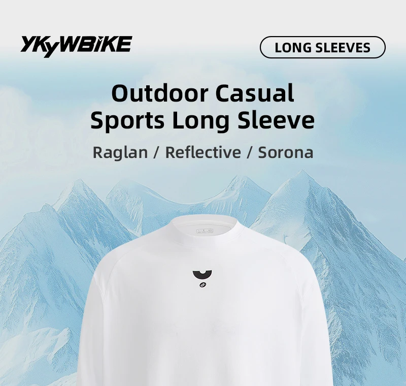 YKYWBIKE 2026 Men's Casual Cycling Jersey Long Sleeve Outdoor Sports Quick Dry Shirt Road Bike DuPont Sorona Bicycle Clothing