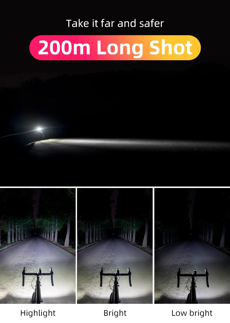 OFFBONDAGE Bicycle Light 1000Lumen Bike Headlight Flashlight Cycling Front Lamp USB Charging MTB Road Bike Rear Light Highlight