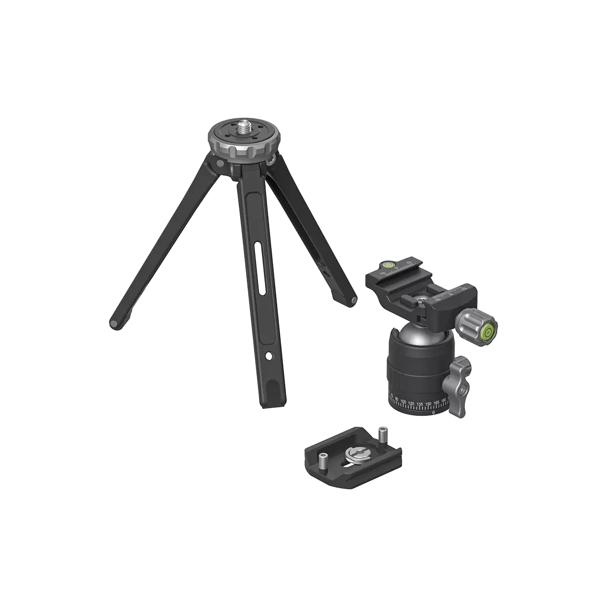 Vector Optics RokStad FLA Tabletop Mini Tripod With Ball Head Kit Max 15kg 33lbs Full CNC Made,1/4" Adapter For Benchrest&Video