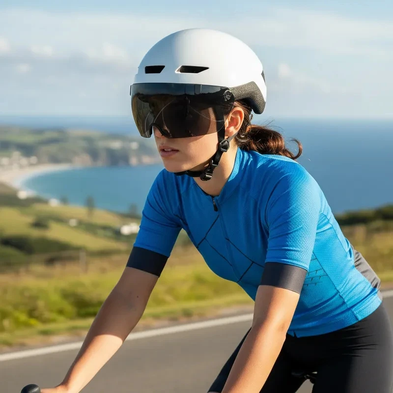 TT Enduro Cycling Helmet Lens Goggles Triathlon Tri Aero Road Bike Helmet Race Bicycle Helmet Men Casco Ciclismo