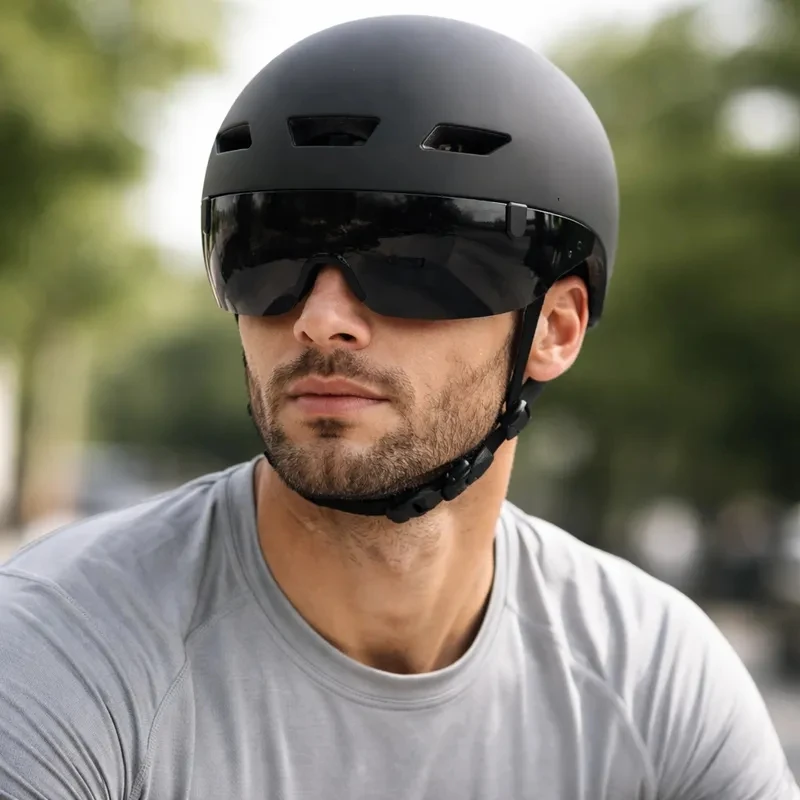 TT Enduro Cycling Helmet Lens Goggles Triathlon Tri Aero Road Bike Helmet Race Bicycle Helmet Men Casco Ciclismo