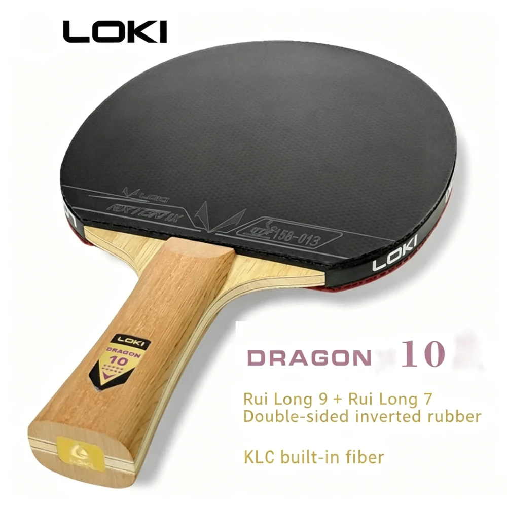 Professional LOKI DRAGON Series 10 STAR Table Tennis Racket 5 Wood 2 ALC Ping Pong Paddle Bat With FH RXTON9 & BH RXTON7