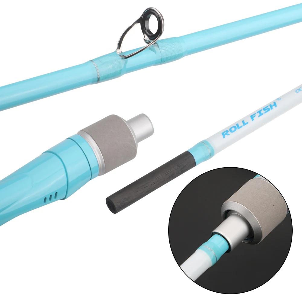 ROLLFISH 1.75m Titanium Tip Octopus Squid Cuttle Carbon Fiber Casting & Slow Jigging Fishing Rod Light Saltwater Boat
