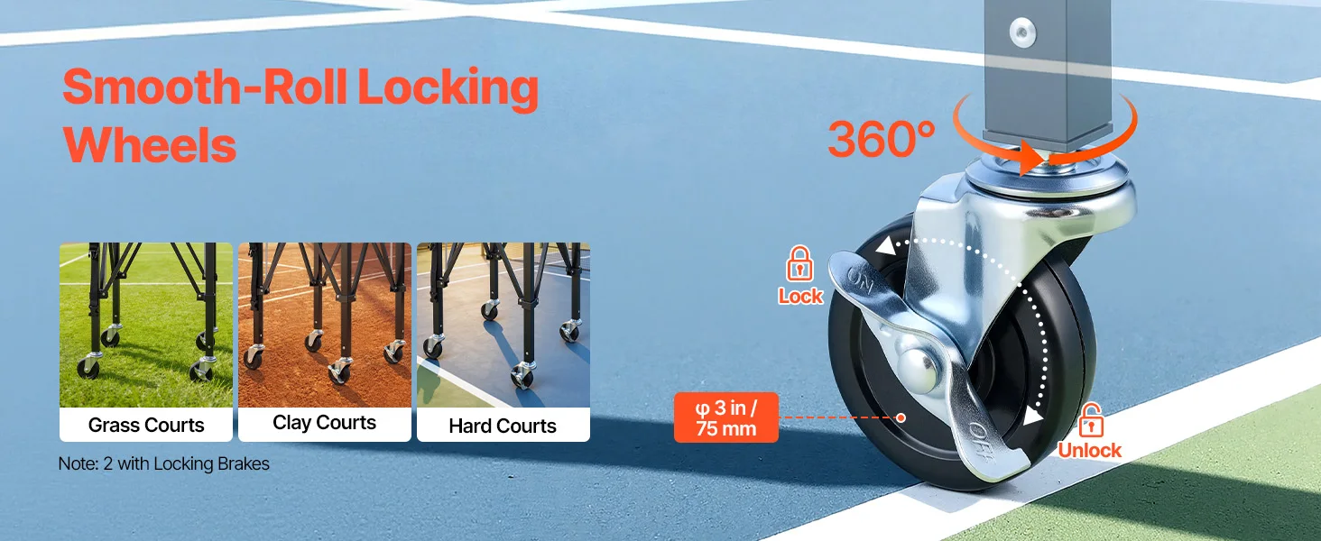 SucceBuy 2-in-1 150 Tennis Balls & 260 Pickleballs Hopper Holds with Pickup Tube Foldable Pickleball Basket Cart for Training