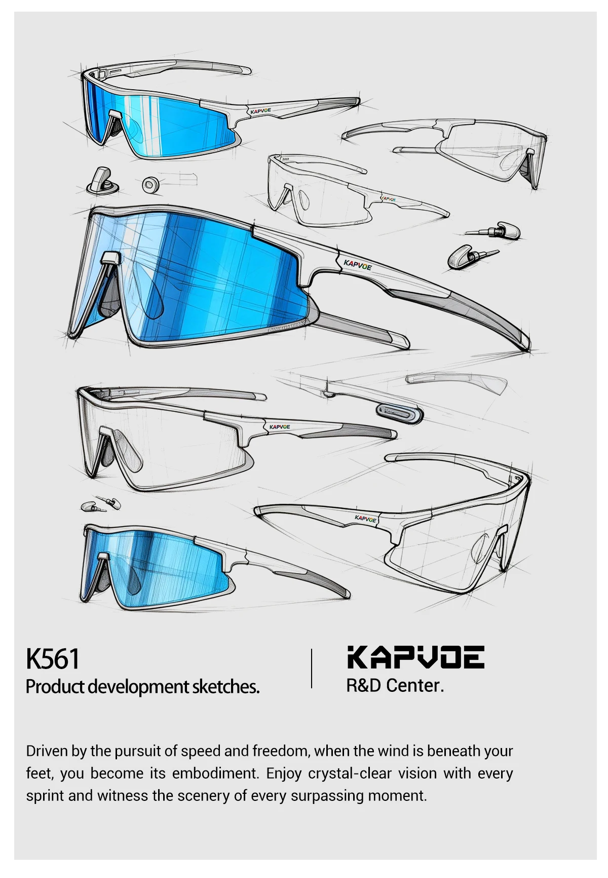 Kapvoe 2026 Cycling Glasses Men's Hiking Eyewear Fashion Sunglasses Photochromic Glasses New Sports MTB Road Bicycle Goggles