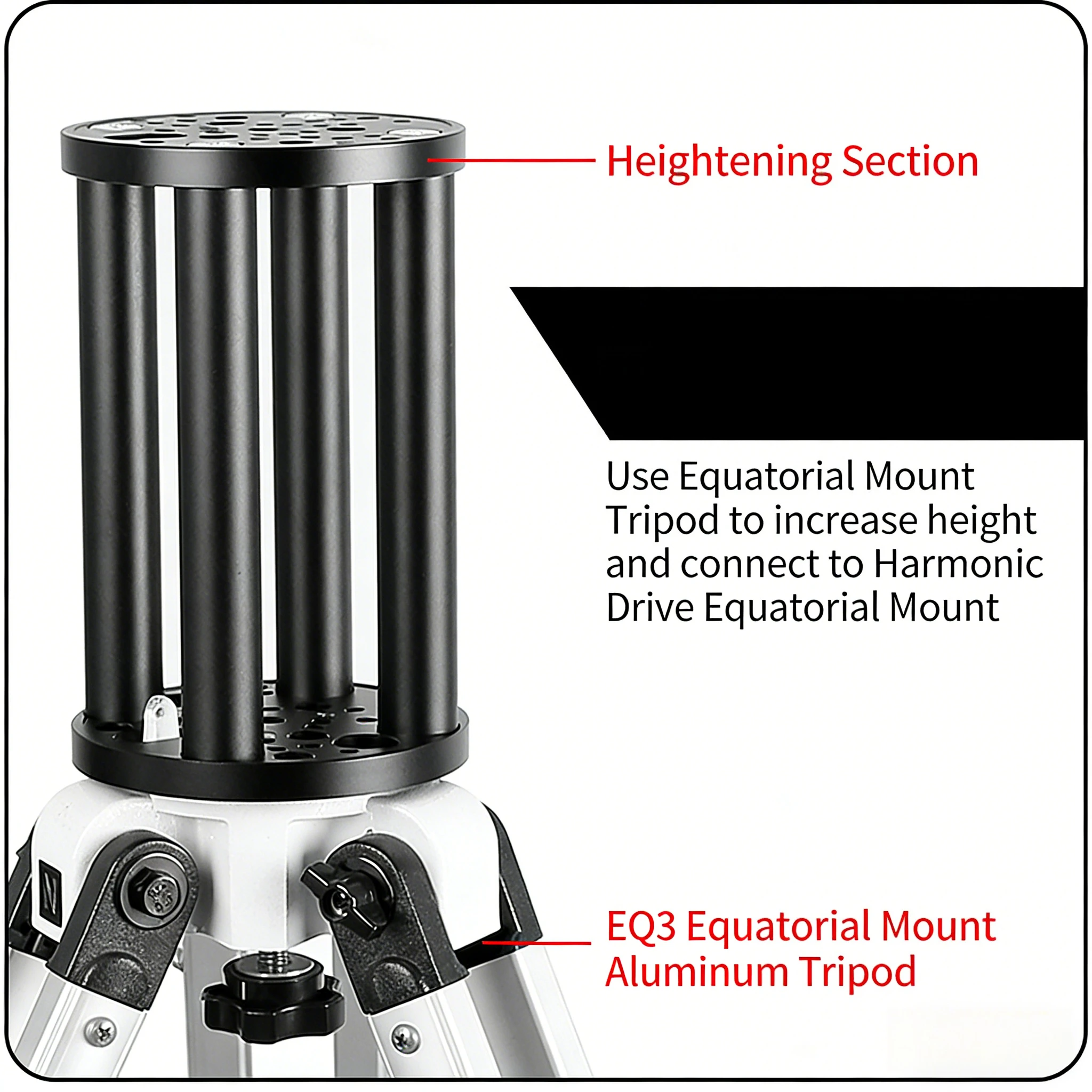 Angeleyes 200 300 400 Extension Pier for ZWO AM5 AM3 IOPTRON CEM40 GEM45 Equatorial TC40 EQ3 EQ5 Tripod Extend Column