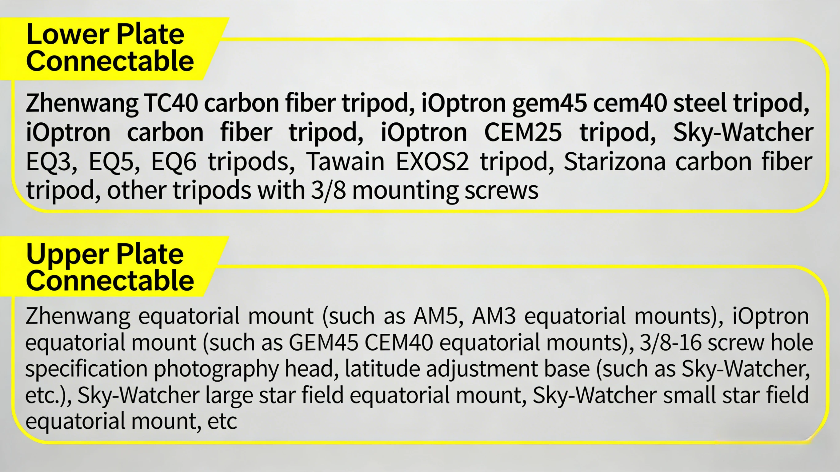 Angeleyes 200 300 400 Extension Pier for ZWO AM5 AM3 IOPTRON CEM40 GEM45 Equatorial TC40 EQ3 EQ5 Tripod Extend Column