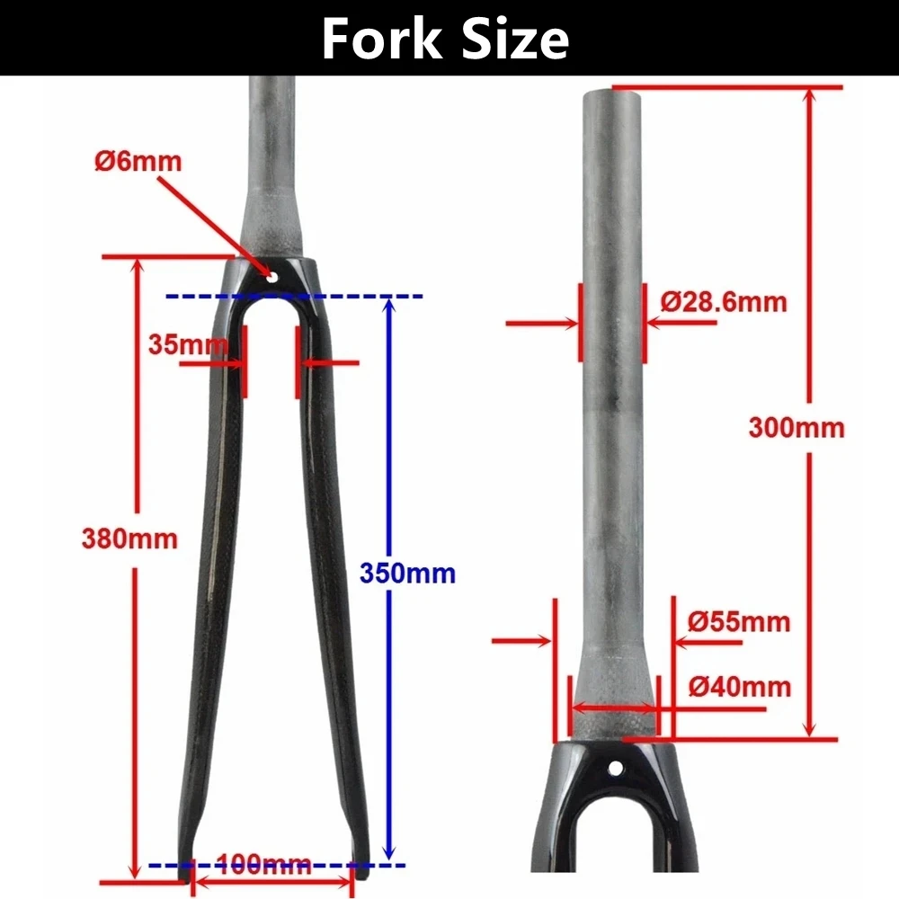 Bike Fork Road Bike Forks 700C*25C Carbon Front Fork Road Bicycle Forks C Brake QR 9*100mm Steerer Tube 28.6mm Straight/Tapered