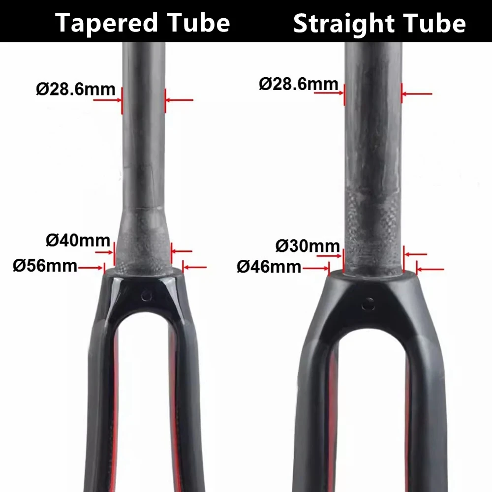 Bike Fork Road Bike Forks 700C*25C Carbon Front Fork Road Bicycle Forks C Brake QR 9*100mm Steerer Tube 28.6mm Straight/Tapered