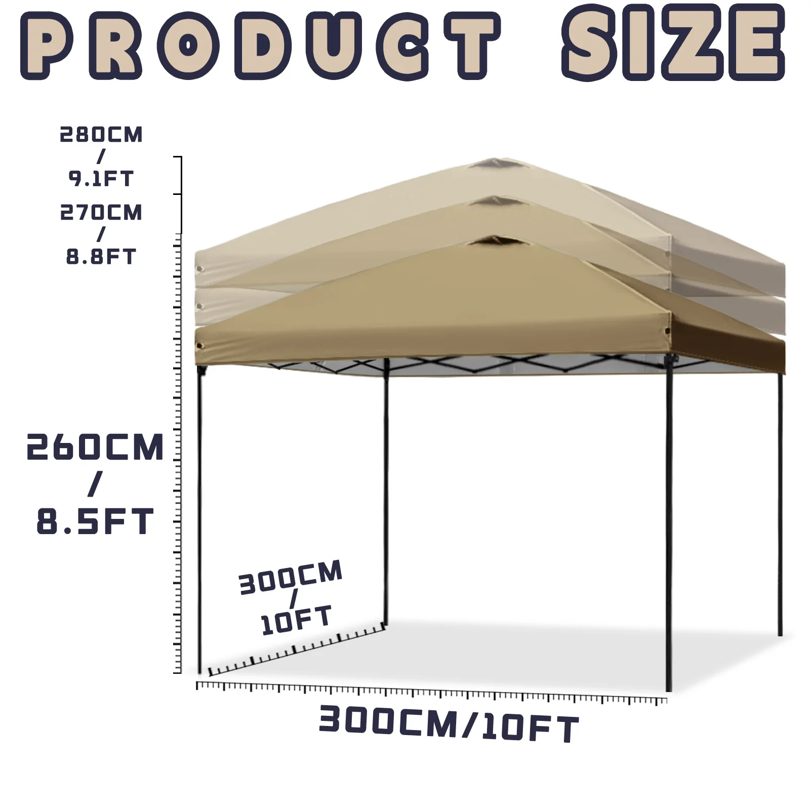 10x10 Pop Up Canopy Tent Outdoor, Portable Instant Heavy Duty Commercial Canopies Shelter UPF50Coated for Patio Party