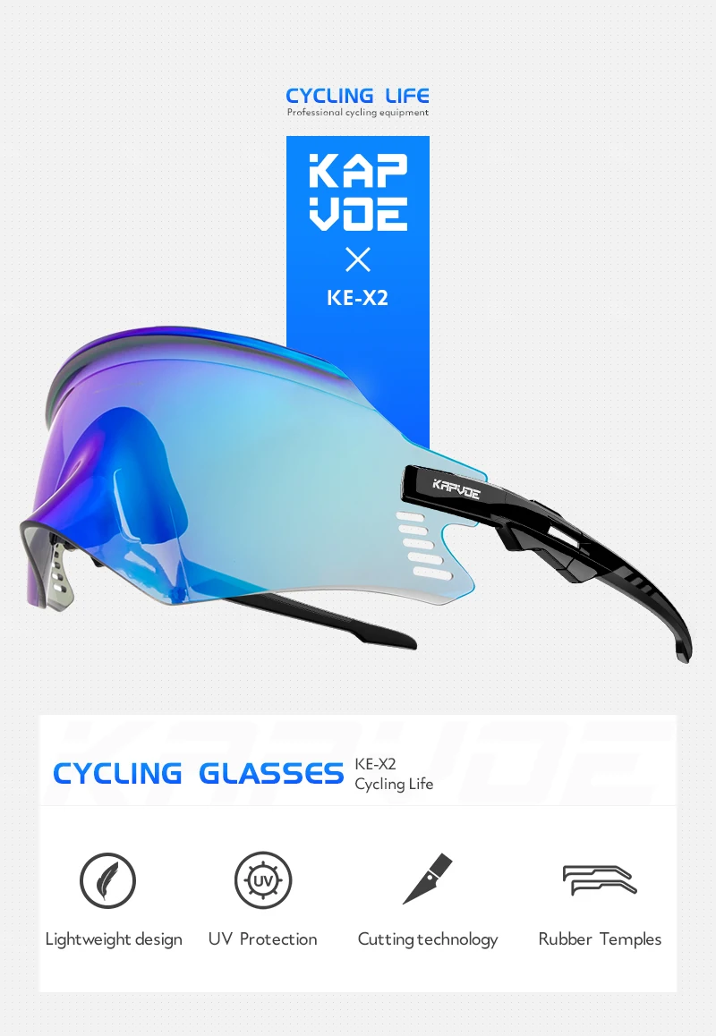 Kapvoe 2026 New Cycling Glasses Sunglasses MTB Bike Glasses Riding Snow Goggles Ski Sports Eyewear for Man Women Skiing Eyewear