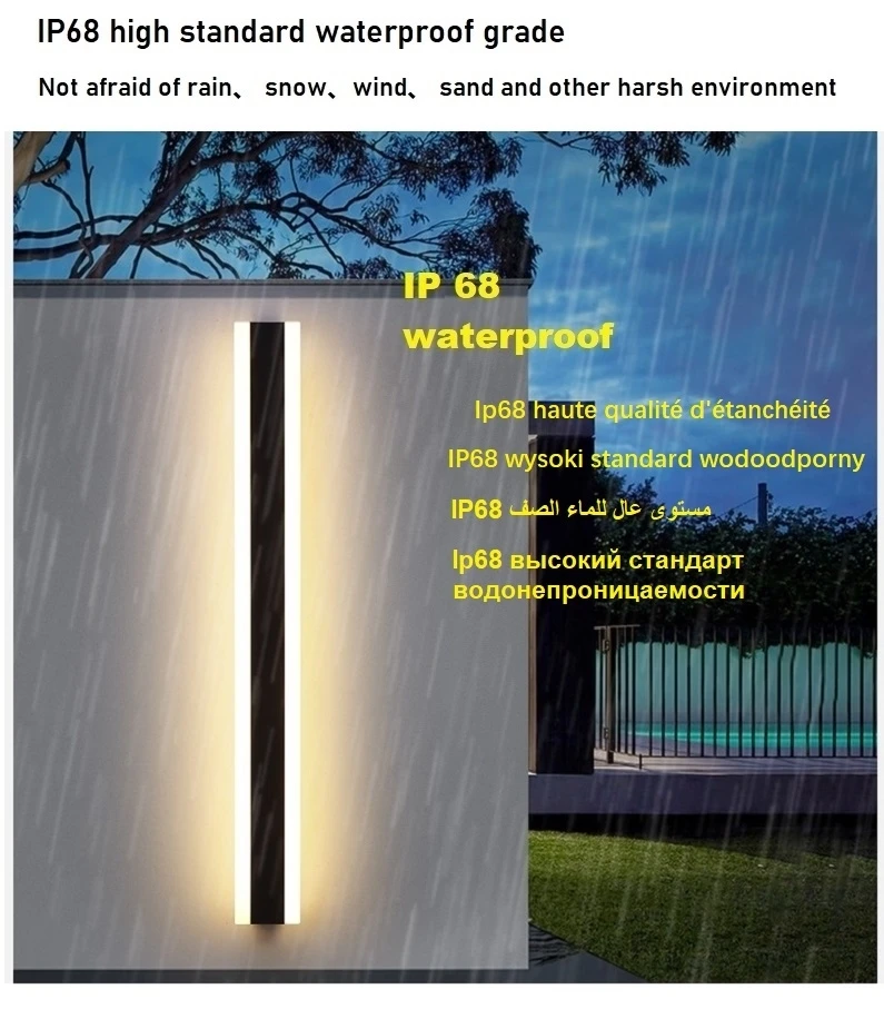 LED long wall lamps OutdoorWaterproof IP65 Garden Lights outdoor porch-f-lights Door wall lamp lighting Modern outdoor walllight