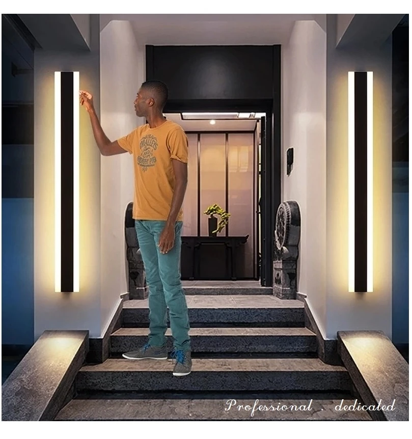 LED long wall lamps OutdoorWaterproof IP65 Garden Lights outdoor porch-f-lights Door wall lamp lighting Modern outdoor walllight