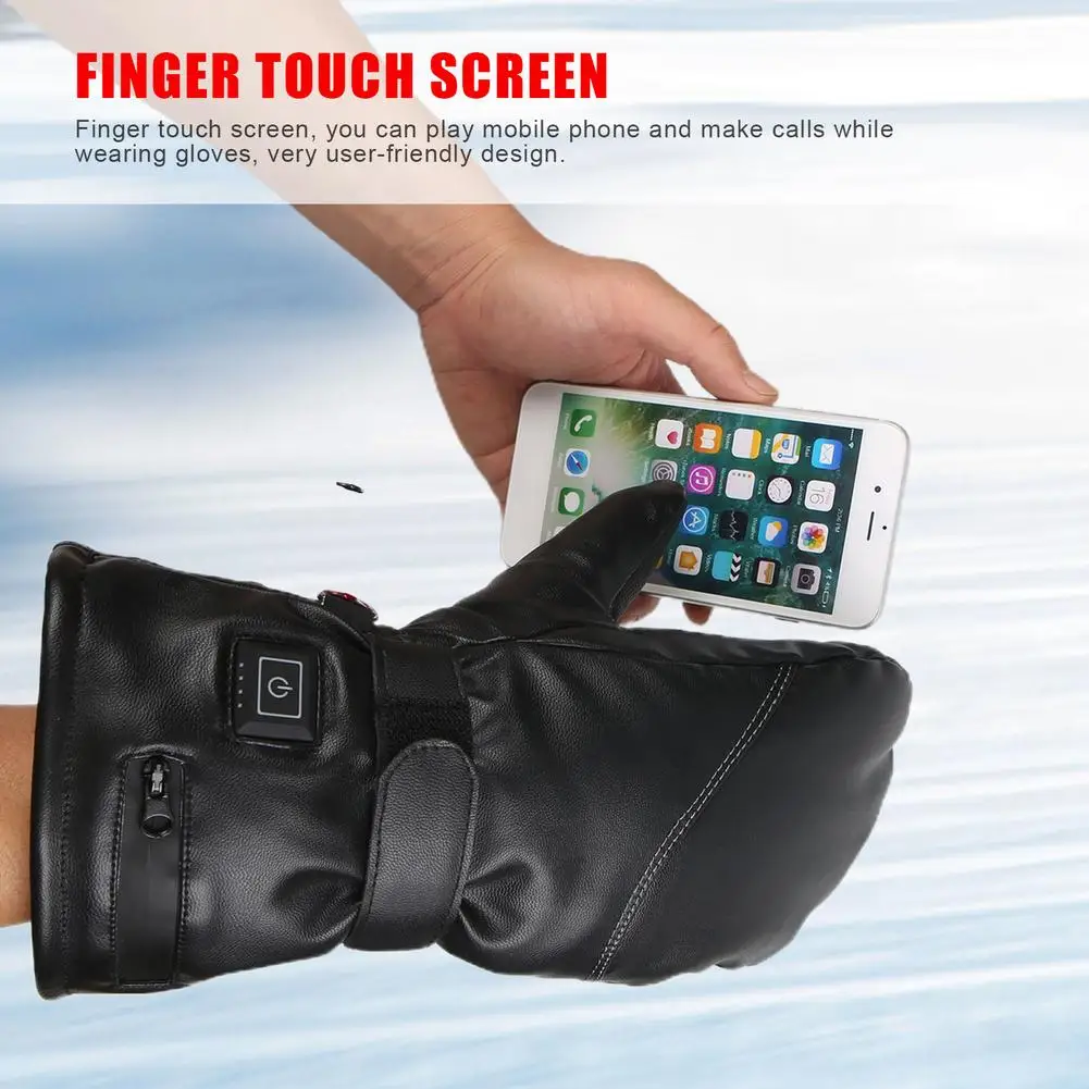 7.4V 2600MAH Smart Electric Heat Gloves Ski Waterproof Lithium Battery Winter SKiing gloves 5 Fingers&Hand Back Heate Gloves