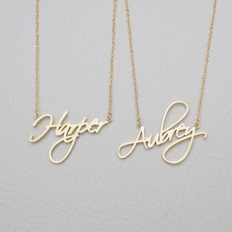 Stainless Steel Custom Child Necklace Baby Name Necklaces Women Kids Gifts Nameplate Jewelry Rose Gold Accessories