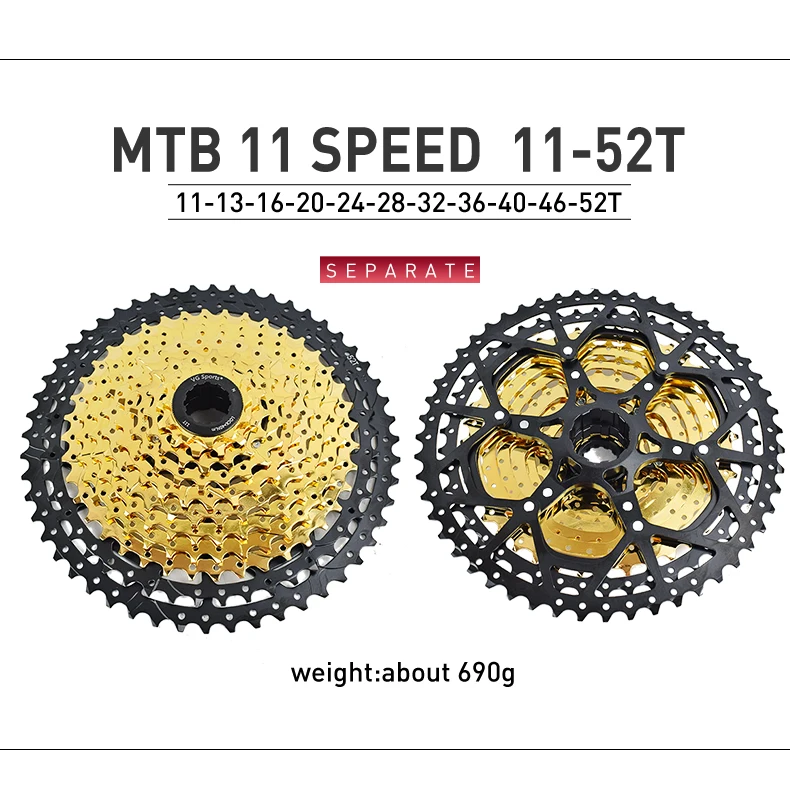 VG Sports 9 10 11 12 Speed MTB Bicycle Freewheel 40/42/46/50/52T Separate Aluminum Alloy Cassette Free Wheel Bracket Sprocket