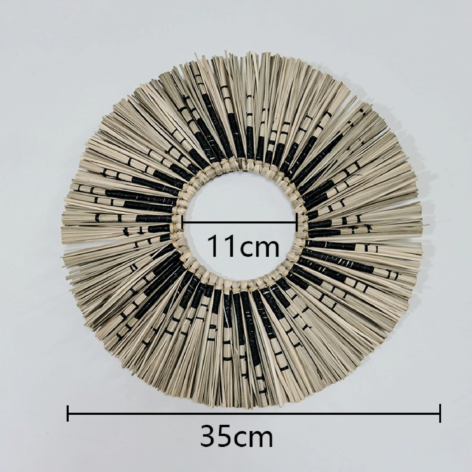 Straw Plaited Art Makeup Mirror Living Room Decorative Mirror Wall Hanging Decoration Mirror Bedroom Bathroom Dressing Mirror