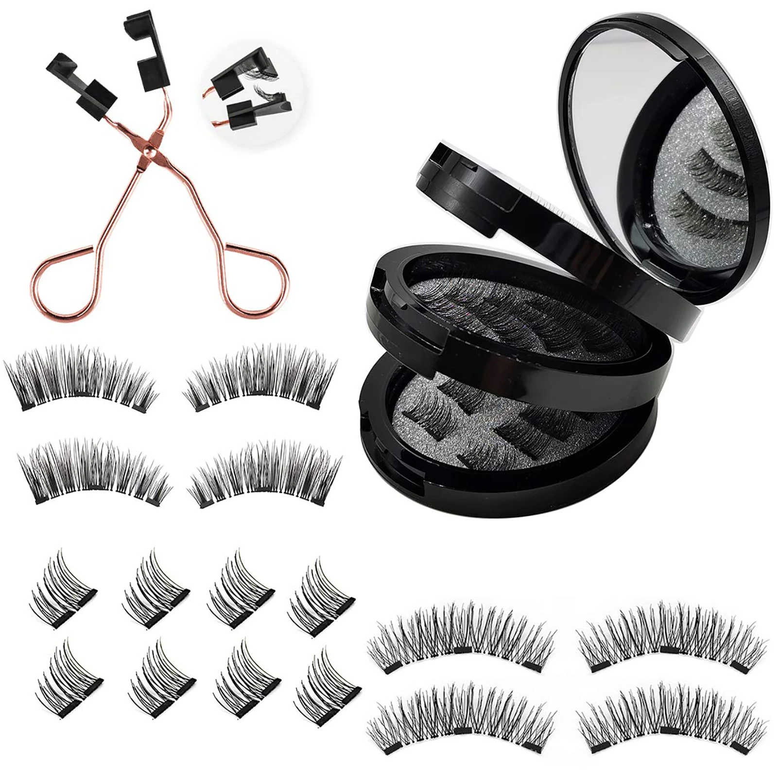 3 Pair Magnetic EyeLashes Natural Hair Mink Lashes 3D Mink Fake Lash Eyelashes Lashes Extension Reusable False Eyelas