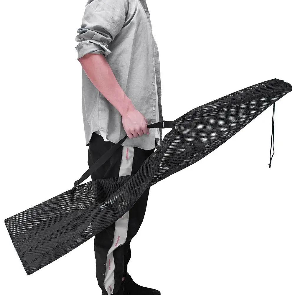 New Drawstring Mesh Kayak Paddle Bag Split Shaft Canoe Sup Board Paddle Bag with Sling Handle Paddles Cover Storage Mesh Bag