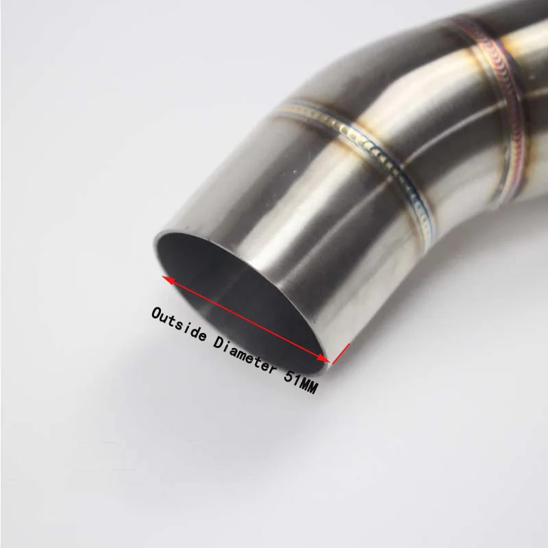 Mid Pipe For Honda CBR300 CB300R CB300F Motorcycle Exhaust Middle Link Pipe Slip Connection Escape 51mm Muffler Stainless Steel