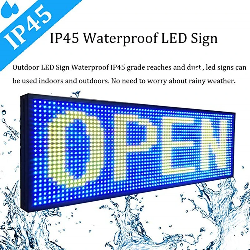 High-brightness Outdoor LED Signboard 7-color LED Electric Bulletin Moving Shining LED Message Board Multi-function Signboard