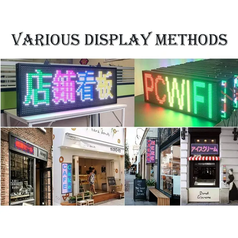 High-brightness Outdoor LED Signboard 7-color LED Electric Bulletin Moving Shining LED Message Board Multi-function Signboard