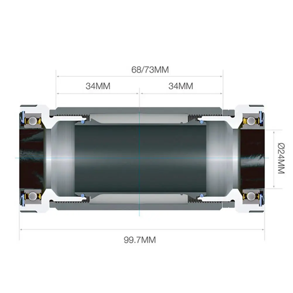 Bicycle Crankset Bottom Bracket Bike 68-73mm Integrated Hollow Threaded Bottom Bracket With BB44 Wrench For Cycling Bike Part