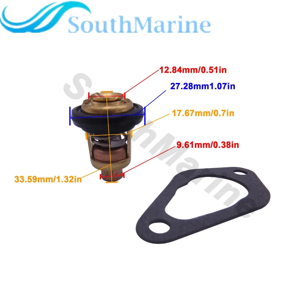 Boat Motor 855676002 8M0119207 Thermostat & 27-853702005 Gasket for Mercury Marine Outboard Engine 8HP 15HP 20HP 25HP 35HP, Sier