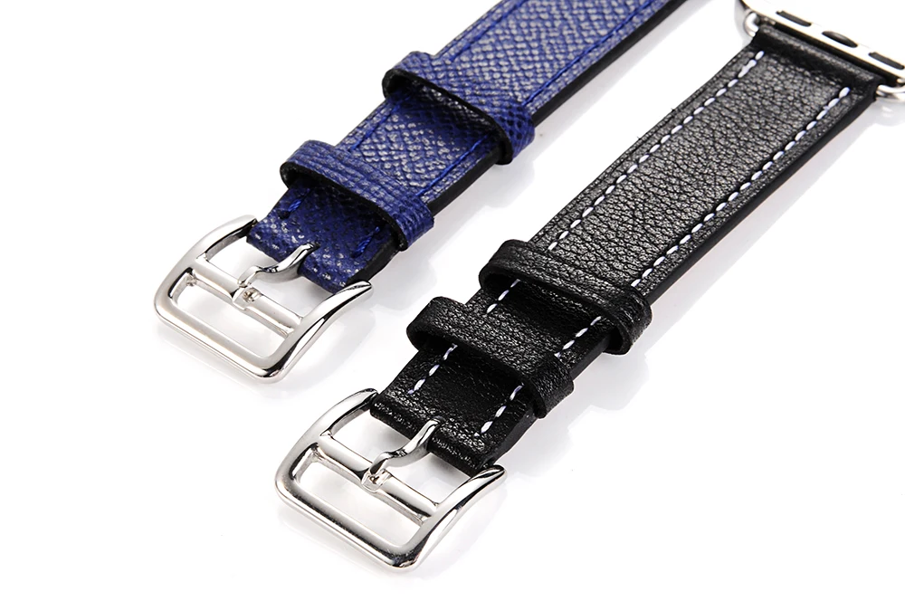 Double tour for Apple watch band 44mm 40mm 45mm 41mm 42mm 38mm Genuine Leather correa bracelet iWatch series 3 4 5 se 6 7 strap