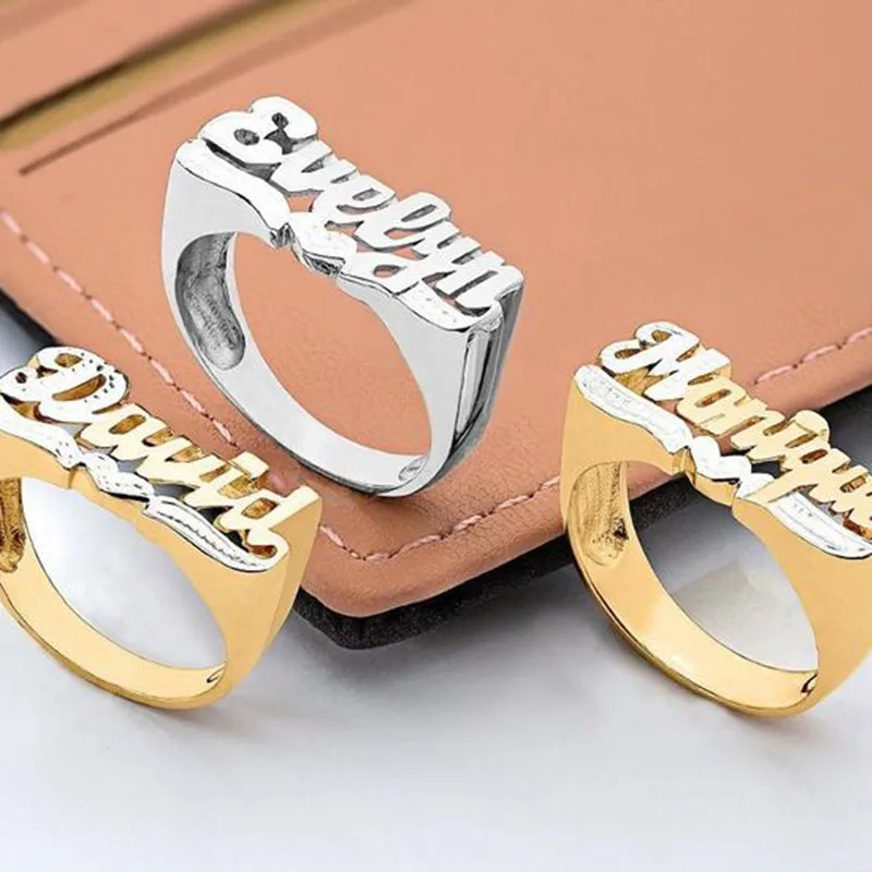Personalized Name Ring 3D Pattern Personalized Letter Ring Gift Custom Made Christmas Christmas Gift