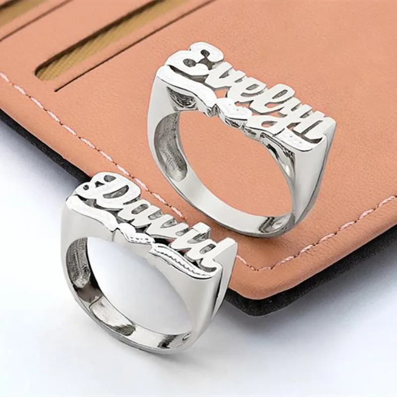Personalized Name Ring 3D Pattern Personalized Letter Ring Gift Custom Made Christmas Christmas Gift