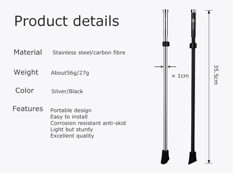 ROCKBROS MTB Cycling Bike Bicycle Adjustable Anti-skid Kickstand Carbon Parking Rack Stand Foot Support Bike Bicycle Accessories