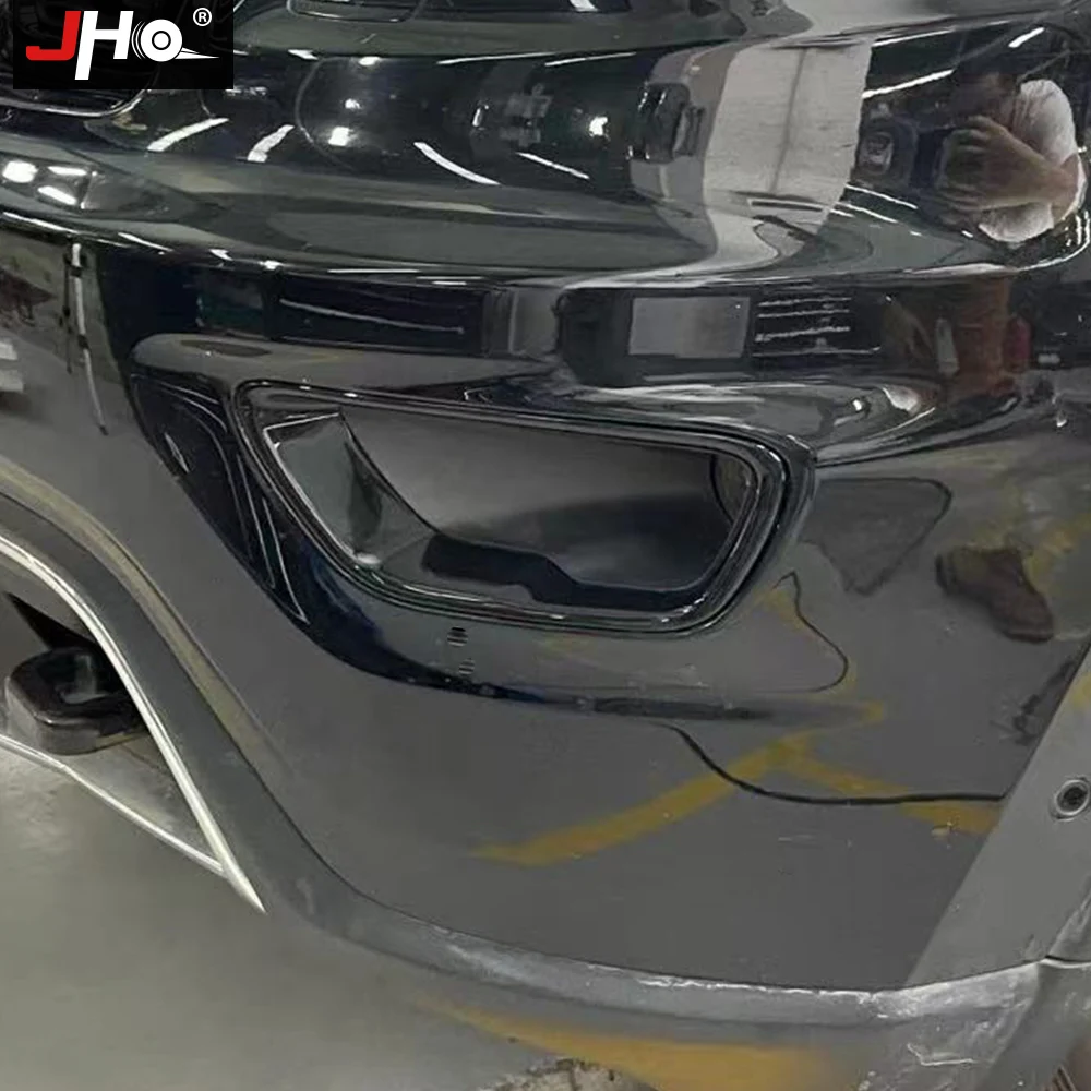 JHO Black Front Fog Light Cover Fog Lamp Frame Trim For Jeep Grand Cherokee 2014-2021 2016 2015 Limited 2017 Car Accessories