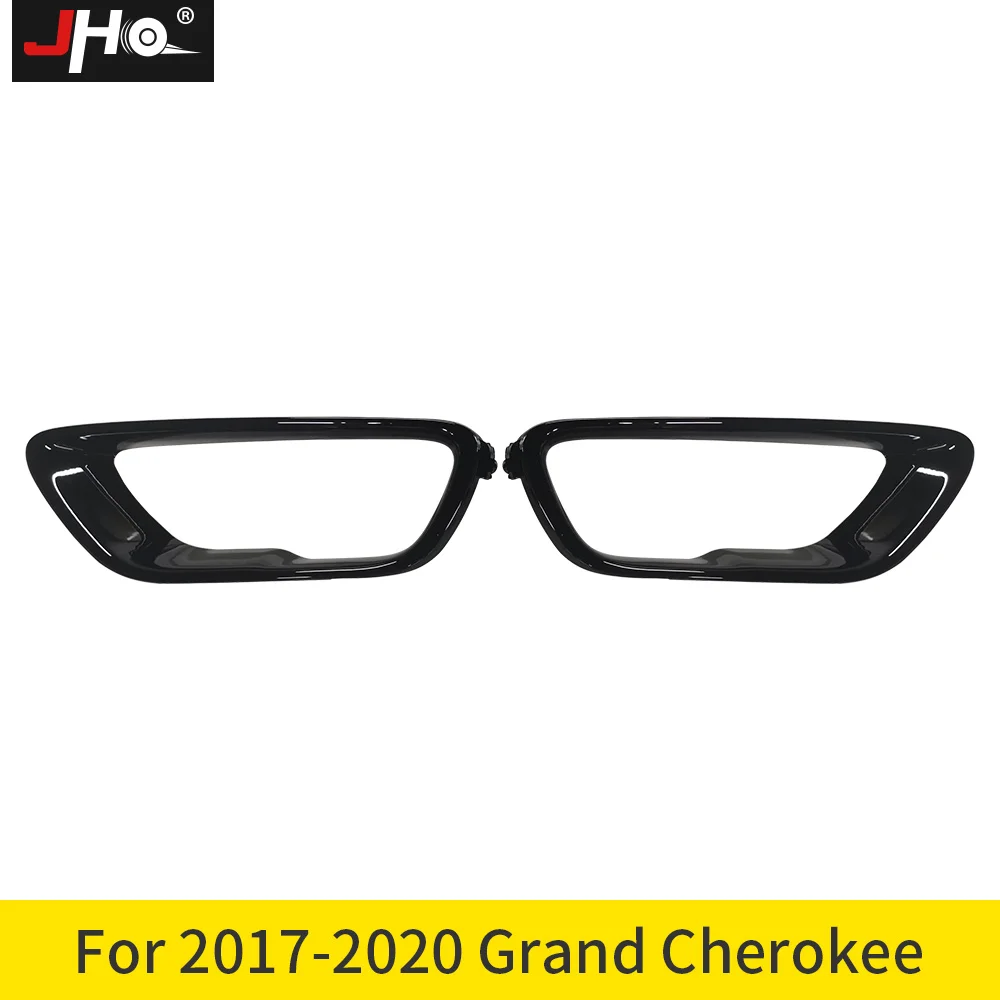 JHO Black Front Fog Light Cover Fog Lamp Frame Trim For Jeep Grand Cherokee 2014-2021 2016 2015 Limited 2017 Car Accessories