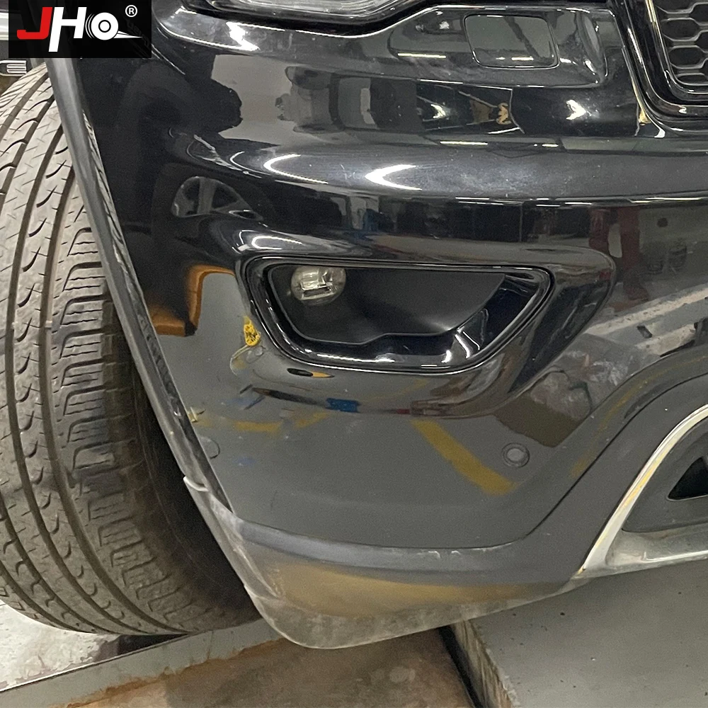 JHO Black Front Fog Light Cover Fog Lamp Frame Trim For Jeep Grand Cherokee 2014-2021 2016 2015 Limited 2017 Car Accessories