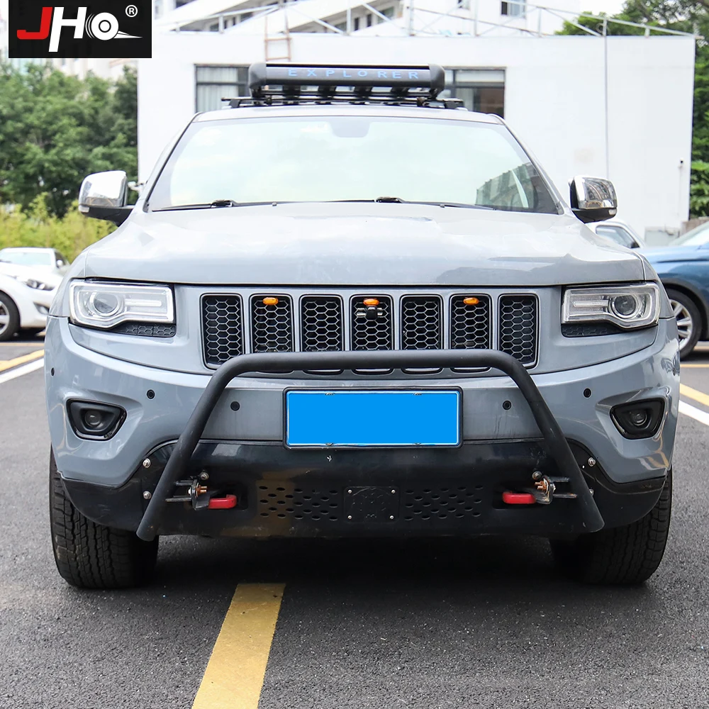 JHO Black Front Fog Light Cover Fog Lamp Frame Trim For Jeep Grand Cherokee 2014-2021 2016 2015 Limited 2017 Car Accessories