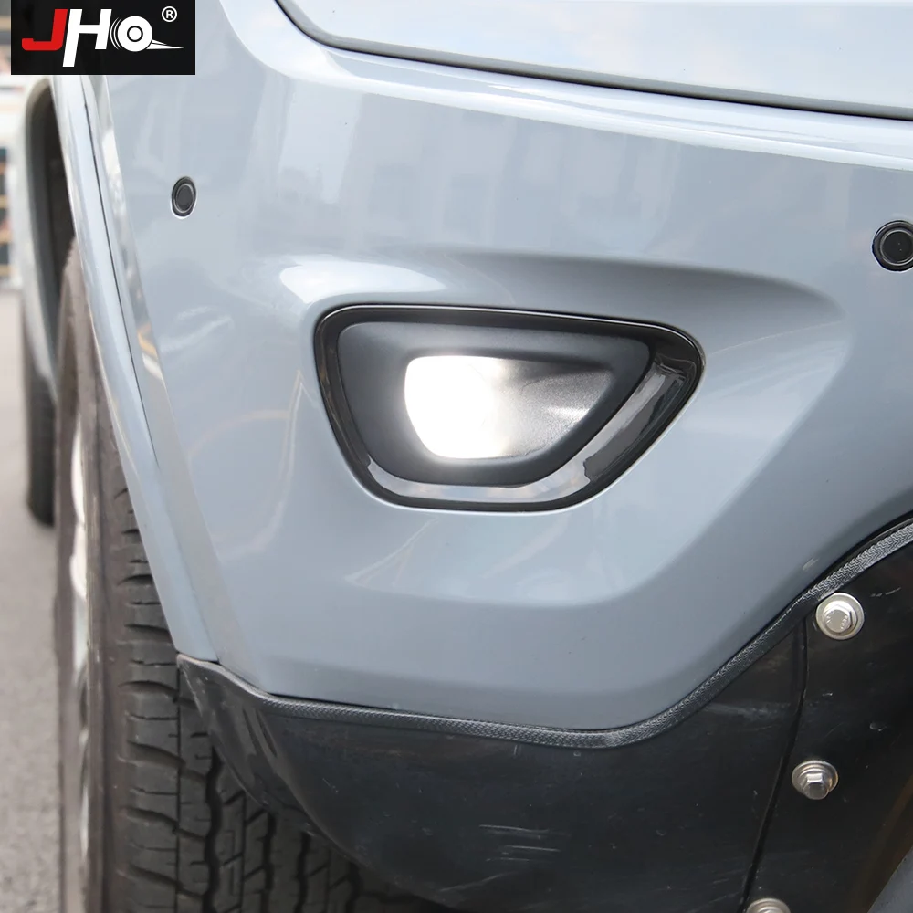 JHO Black Front Fog Light Cover Fog Lamp Frame Trim For Jeep Grand Cherokee 2014-2021 2016 2015 Limited 2017 Car Accessories