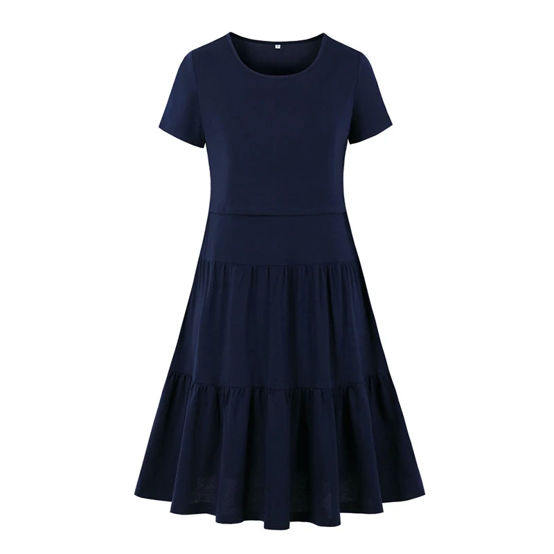 New Women's Pregnancy Sleeveless Nursing Pleat Dress Maternity Dress Breastfeeding Clothes Knee Length Pregnancy Dresses