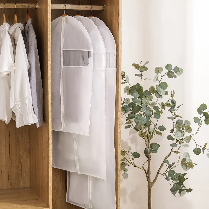 Oxford Dustproof Cloth Cover Bags, Transparent Wardrobe Storage Bag, Dust Cover, Clothes Protector, Garment Suit Coat Dust Cover
