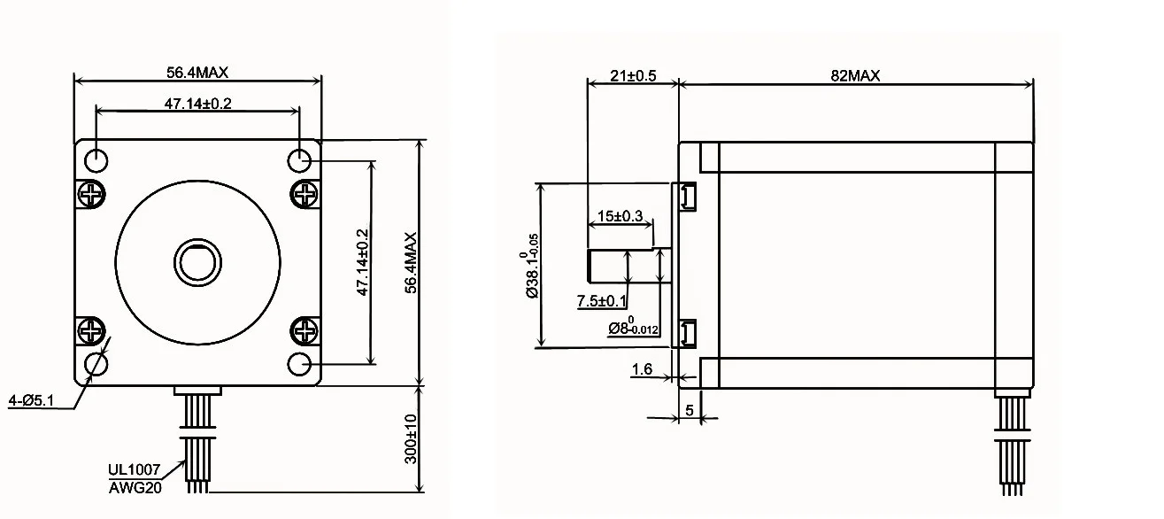 STEPPERONLINE Nema 23 Stepper Motor 2.4Nm 57x82mm 4A D=8mm Nema23 Stepping Motor CNC Router Engraving Milling Machine