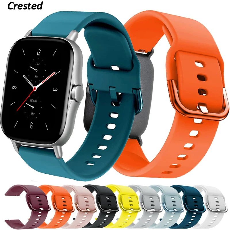 20mm/22mm Silicone band For Amazfit GTS/2/2e/GTS2 Mini/GTR 42mm/47mm/GTR2/2e/stratos 2/3 Sport Watch Bracelet Amazfit bip strap