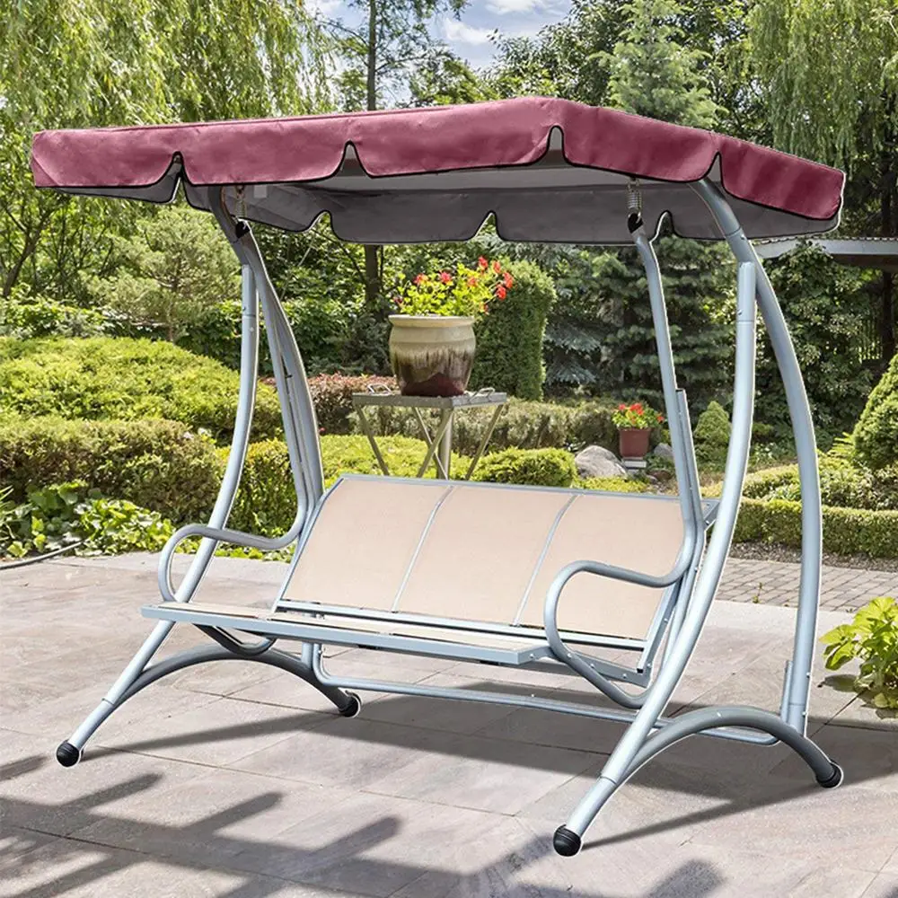 Garden Chairs Patio Swing Cover Set Waterproof UV-Resistant Swing Canopy Seat Top Cover Swing Seat Cover Universal Dust Cover
